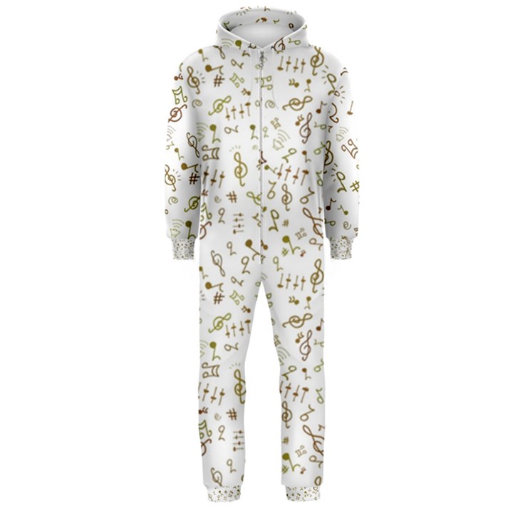 Background Ornamental Pattern Graphic Seamless Hooded Jumpsuit (Men)