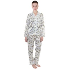 Background Ornamental Pattern Graphic Seamless Women s Long Sleeve Satin Pajamas Set	 by Uceng