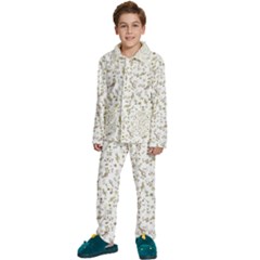 Background Ornamental Pattern Graphic Seamless Kids  Long Sleeve Velvet Pajamas Set