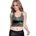 Waterfall River Fantasy Dream Planet Matte Racer Back Crop Top View1