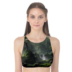 Waterfall River Fantasy Dream Planet Matte Tank Bikini Top by Uceng