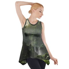 Waterfall River Fantasy Dream Planet Matte Side Drop Tank Tunic by Uceng