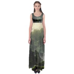 Waterfall River Fantasy Dream Planet Matte Empire Waist Maxi Dress by Uceng