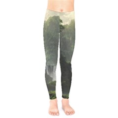 Waterfall River Fantasy Dream Planet Matte Kids  Leggings by Uceng