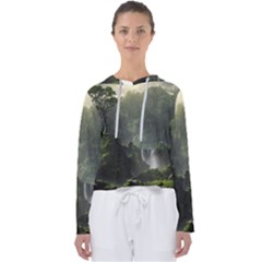 Waterfall River Fantasy Dream Planet Matte Women s Slouchy Sweat