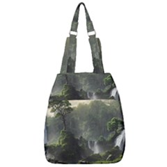 Waterfall River Fantasy Dream Planet Matte Center Zip Backpack by Uceng