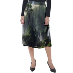 Waterfall River Fantasy Dream Planet Matte Classic Velour Midi Skirt  by Uceng