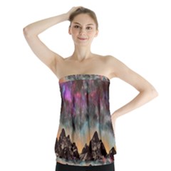 Mountain Space Galaxy Stars Universe Astronomy Strapless Top