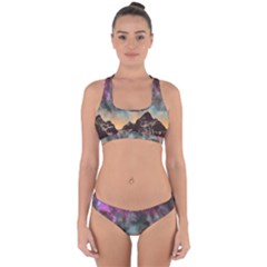 Mountain Space Galaxy Stars Universe Astronomy Cross Back Hipster Bikini Set by Uceng