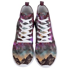 Mountain Space Galaxy Stars Universe Astronomy Men s Lightweight High Top Sneakers by Uceng