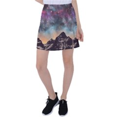 Mountain Space Galaxy Stars Universe Astronomy Tennis Skirt by Uceng