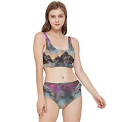 Mountain Space Galaxy Stars Universe Astronomy Frilly Bikini Set by Uceng