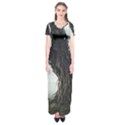 Trees Forest Woods Drawing Fantasy Dream Short Sleeve Maxi Dress View1