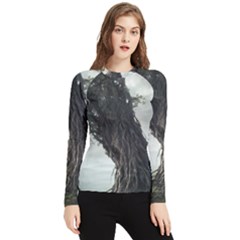 Trees Forest Woods Drawing Fantasy Dream Women s Long Sleeve Rash Guard by Uceng