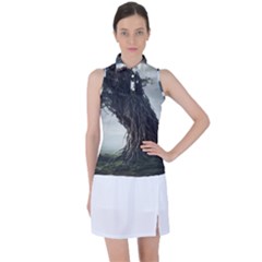 Trees Forest Woods Drawing Fantasy Dream Women s Sleeveless Polo Tee by Uceng