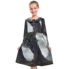 Trees Forest Woods Drawing Fantasy Dream Kids  Midi Sailor Dress by Uceng