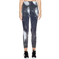 Trees Forest Woods Drawing Fantasy Dream Pocket Leggings  by Uceng