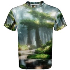 Forest Wood Nature Lake Swamp Water Trees Men s Cotton Tee by Uceng