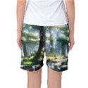 Forest Wood Nature Lake Swamp Water Trees Women s Basketball Shorts View2