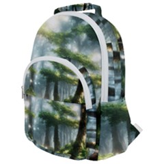 Forest Wood Nature Lake Swamp Water Trees Rounded Multi Pocket Backpack by Uceng