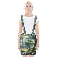 Forest Wood Nature Lake Swamp Water Trees Braces Suspender Skirt by Uceng