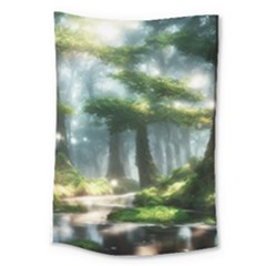 Forest Wood Nature Lake Swamp Water Trees Large Tapestry by Uceng