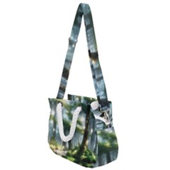 Forest Wood Nature Lake Swamp Water Trees Rope Handles Shoulder Strap Bag by Uceng