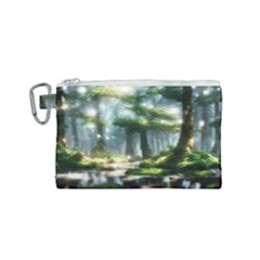 Forest Wood Nature Lake Swamp Water Trees Canvas Cosmetic Bag (small) by Uceng