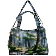 Forest Wood Nature Lake Swamp Water Trees Double Compartment Shoulder Bag by Uceng