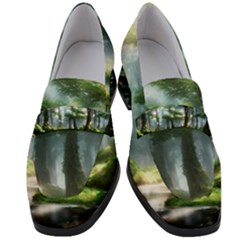 Forest Wood Nature Lake Swamp Water Trees Women s Chunky Heel Loafers by Uceng