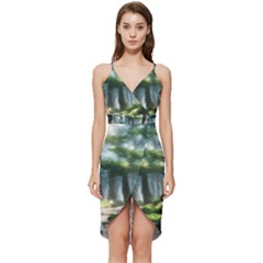 Forest Wood Nature Lake Swamp Water Trees Wrap Frill Dress by Uceng