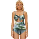 Forest Wood Nature Lake Swamp Water Trees Knot Front One-Piece Swimsuit View1