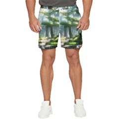 Forest Wood Nature Lake Swamp Water Trees Men s Runner Shorts by Uceng