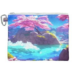 Fantasy Japan Mountains Cherry Blossoms Nature Canvas Cosmetic Bag (xxl) by Uceng