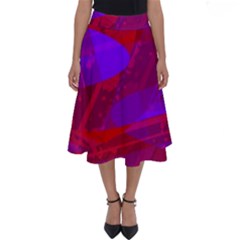 Background Pattern Purple Texture Design Wallpaper Perfect Length Midi Skirt by Uceng