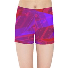 Background Pattern Purple Texture Design Wallpaper Kids  Sports Shorts by Uceng