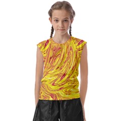 Red Yellow Abstract Wallpapers Abstracts Liquids Kids  Raglan Cap Sleeve Tee by Uceng