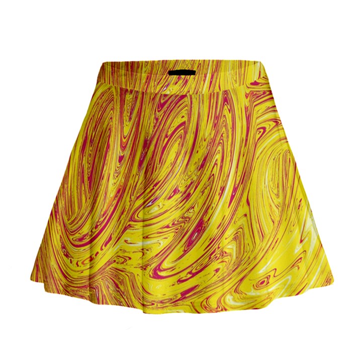 Red Yellow Abstract Wallpapers Abstracts Liquids Mini Flare Skirt