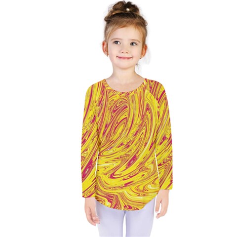 Red Yellow Abstract Wallpapers Abstracts Liquids Kids  Long Sleeve Tee by Uceng