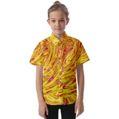 Red Yellow Abstract Wallpapers Abstracts Liquids Kids  Short Sleeve Shirt by Uceng