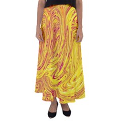 Red Yellow Abstract Wallpapers Abstracts Liquids Flared Maxi Skirt by Uceng