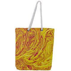 Red Yellow Abstract Wallpapers Abstracts Liquids Full Print Rope Handle Tote (large) by Uceng