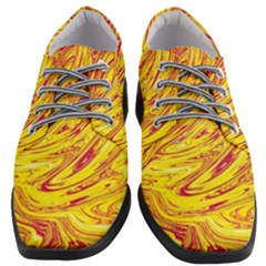 Red Yellow Abstract Wallpapers Abstracts Liquids Women Heeled Oxford Shoes by Uceng