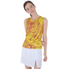 Red Yellow Abstract Wallpapers Abstracts Liquids Women s Sleeveless Sports Top by Uceng