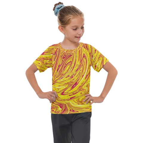 Red Yellow Abstract Wallpapers Abstracts Liquids Kids  Mesh Piece Tee by Uceng