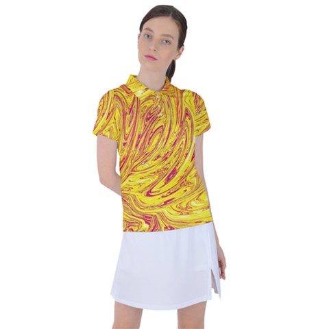 Red Yellow Abstract Wallpapers Abstracts Liquids Women s Polo Tee by Uceng