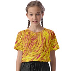 Red Yellow Abstract Wallpapers Abstracts Liquids Kids  Basic Tee by Uceng