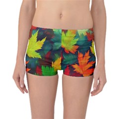 Leaves Foliage Autumn Nature Forest Fall Boyleg Bikini Bottoms by Uceng