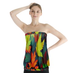 Leaves Foliage Autumn Nature Forest Fall Strapless Top