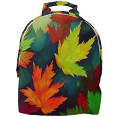 Leaves Foliage Autumn Nature Forest Fall Mini Full Print Backpack by Uceng